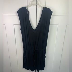 Calvin Klein XL Black Swim Cover Dress Deep V Pockets